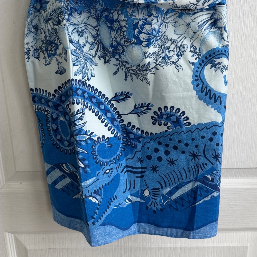 Blue Patterned Mini Dress - Picture 6 of 13
